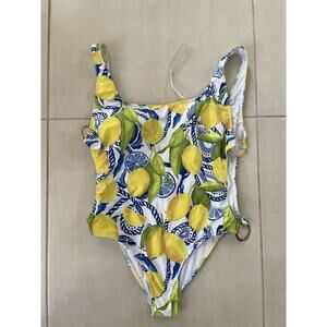 Kenny Flowers Swim One Piece Swimsuit The Positano Gold Ring Lemon